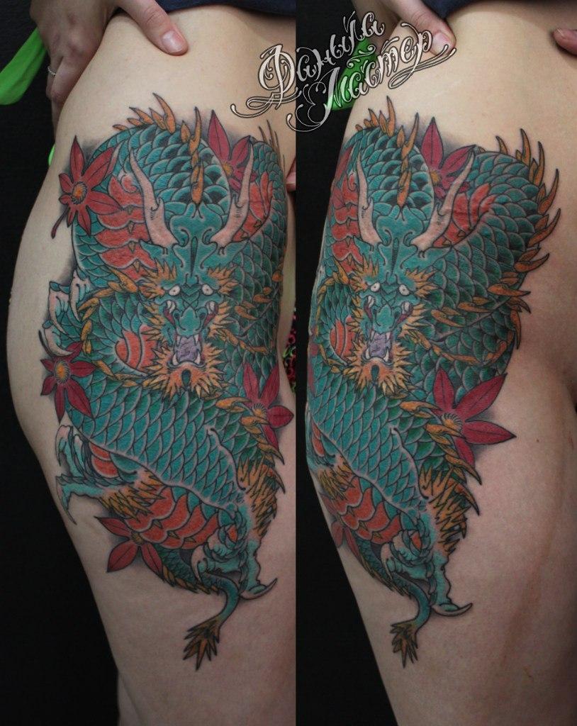 Художественная татуировка "Дракон" от Данилы-Мастера