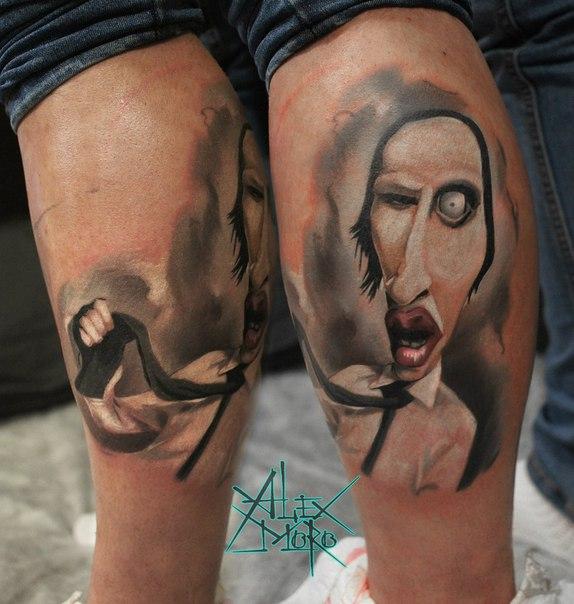 Художественная татуировка "Мэрилин Мэнсон" от Александра Морозова