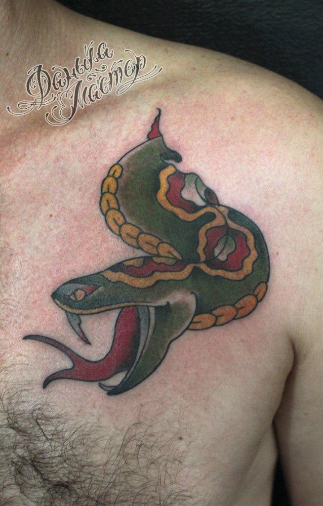 Художественная татуировка "Змея" от Данилы-Мастера
