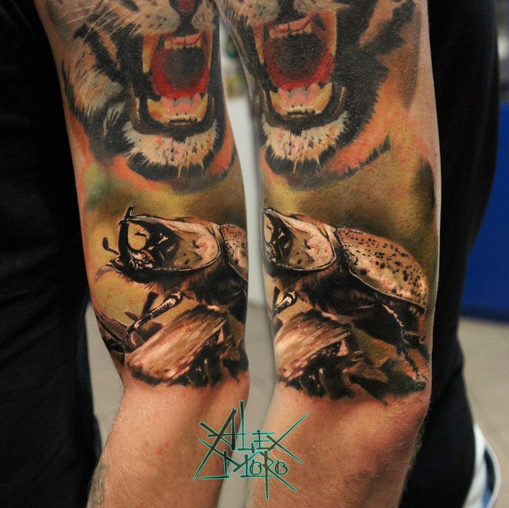 Художественная татуировка "Жук" от Александра Морозова