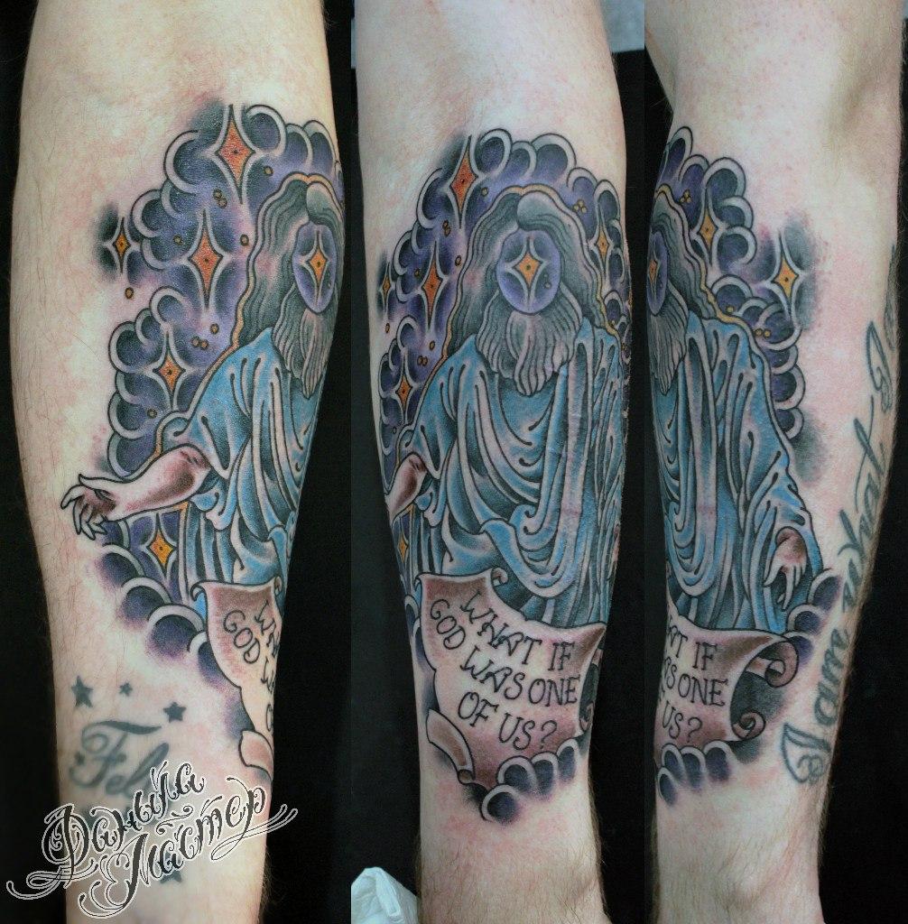 Художественная татуировка "Бог" от Данилы-Мастера