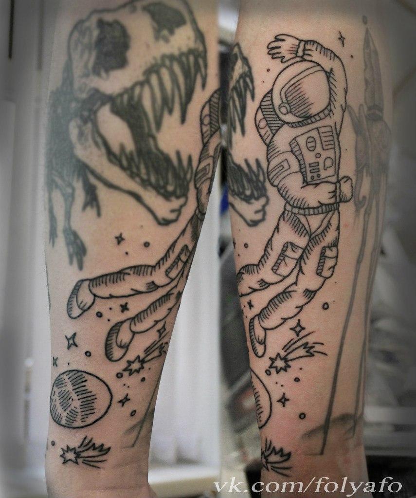 Художественная татуировка «Космонавт». Мастер — Фоля Фо