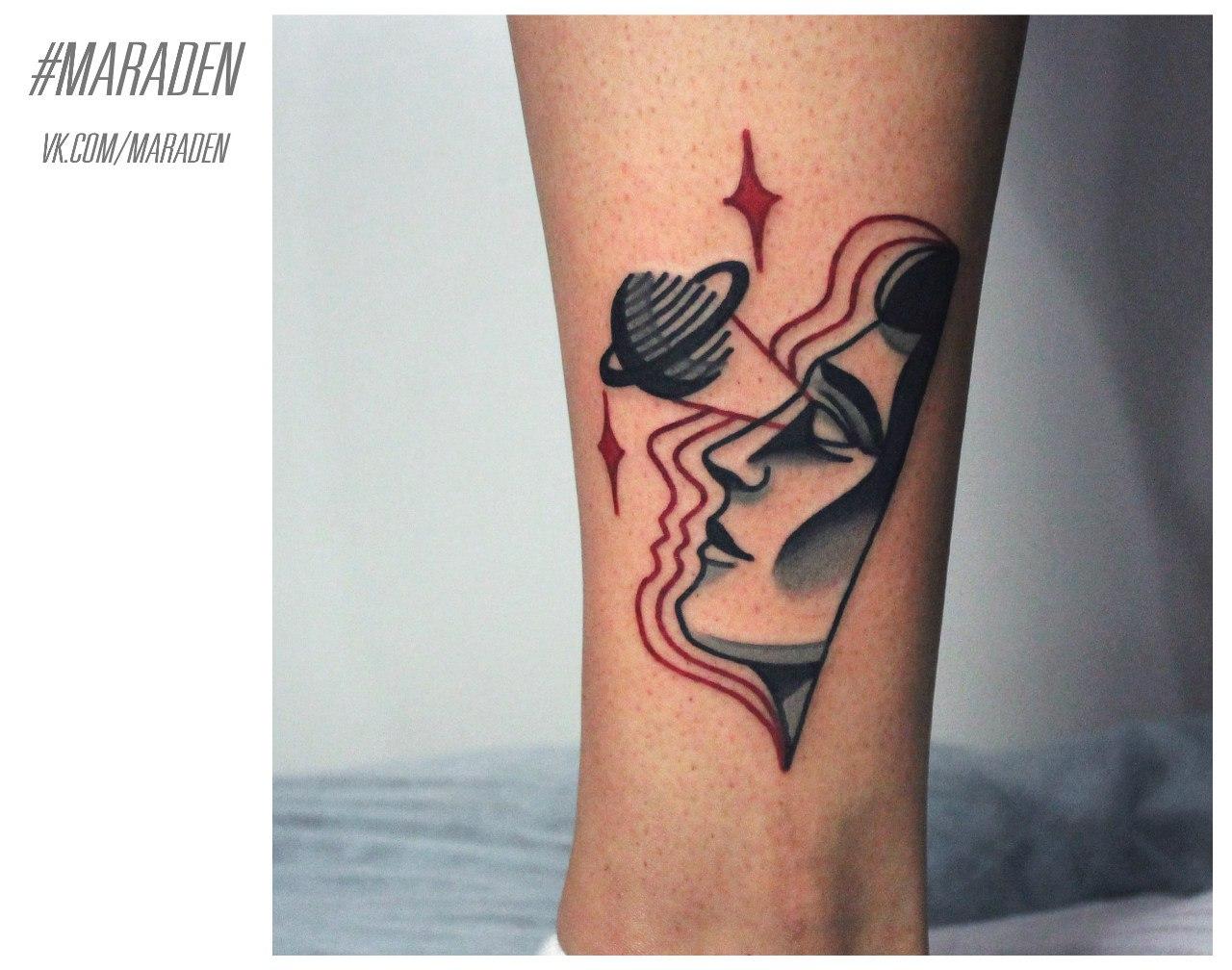 Художественная татуировка «Планета». Мастер — Денис Марахин