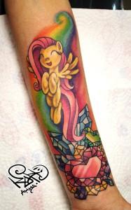 Художественная татуировка «My little pony». Мастер — Анна Корь. Расположение — предплечье
