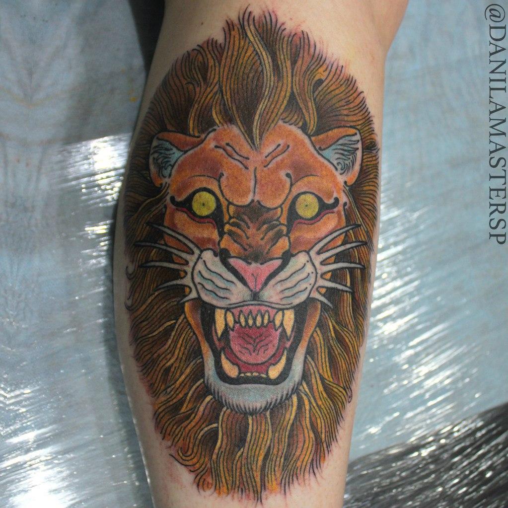 Художественная татуировка "Лев" от Данилы-Мастера