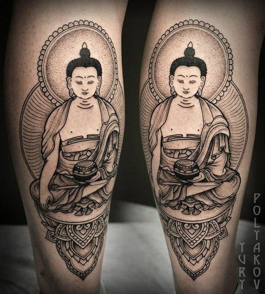 Художественная татуировка "Будда" от Юрия Полякова