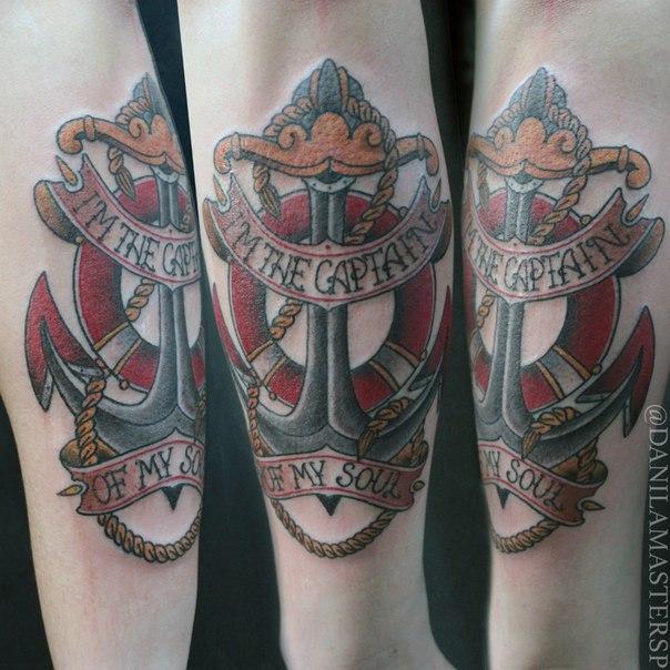 Художественная татуировка "якорь" от Данилы-Мастера