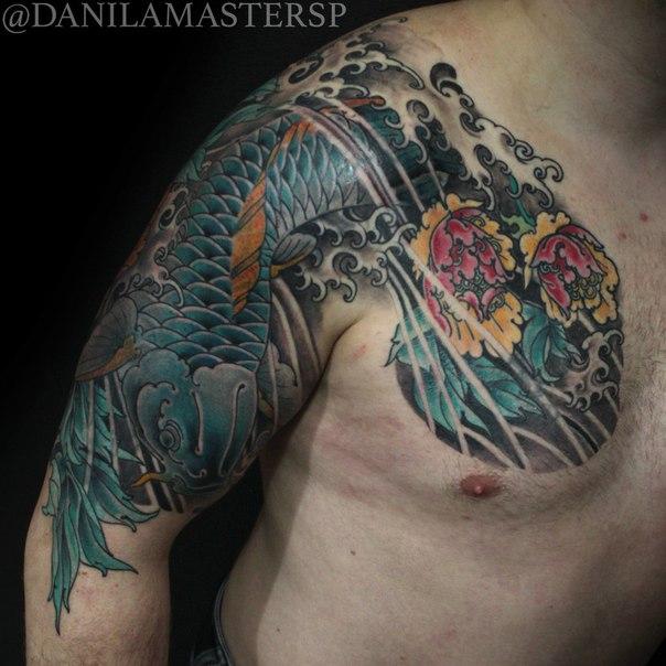 Художественная татуировка  "Карп" от Данилы-Мастера