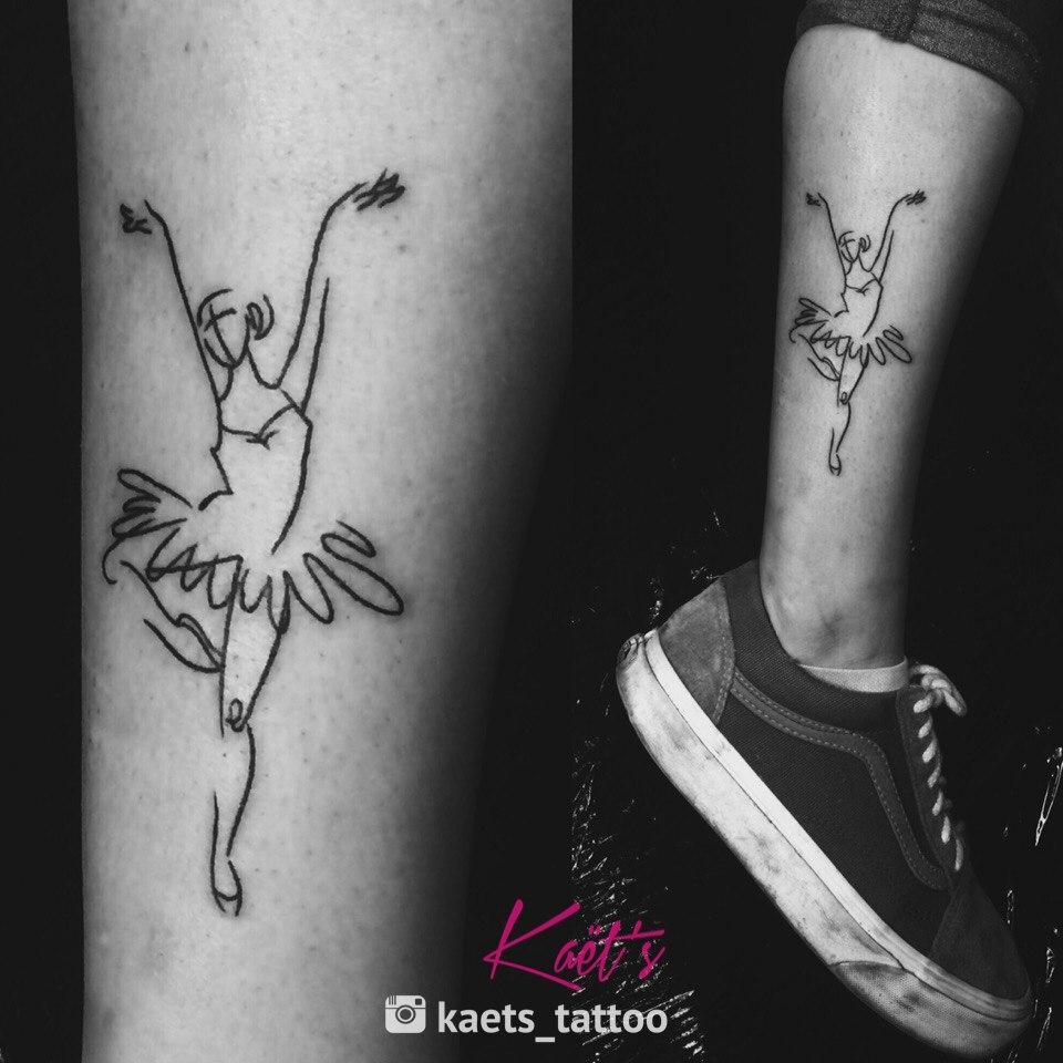 Художественная татуировка «Балерина» от Берёзы. Время работы: 15 минут