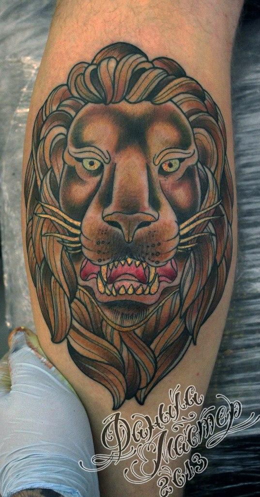 Художественная татуировка Лев