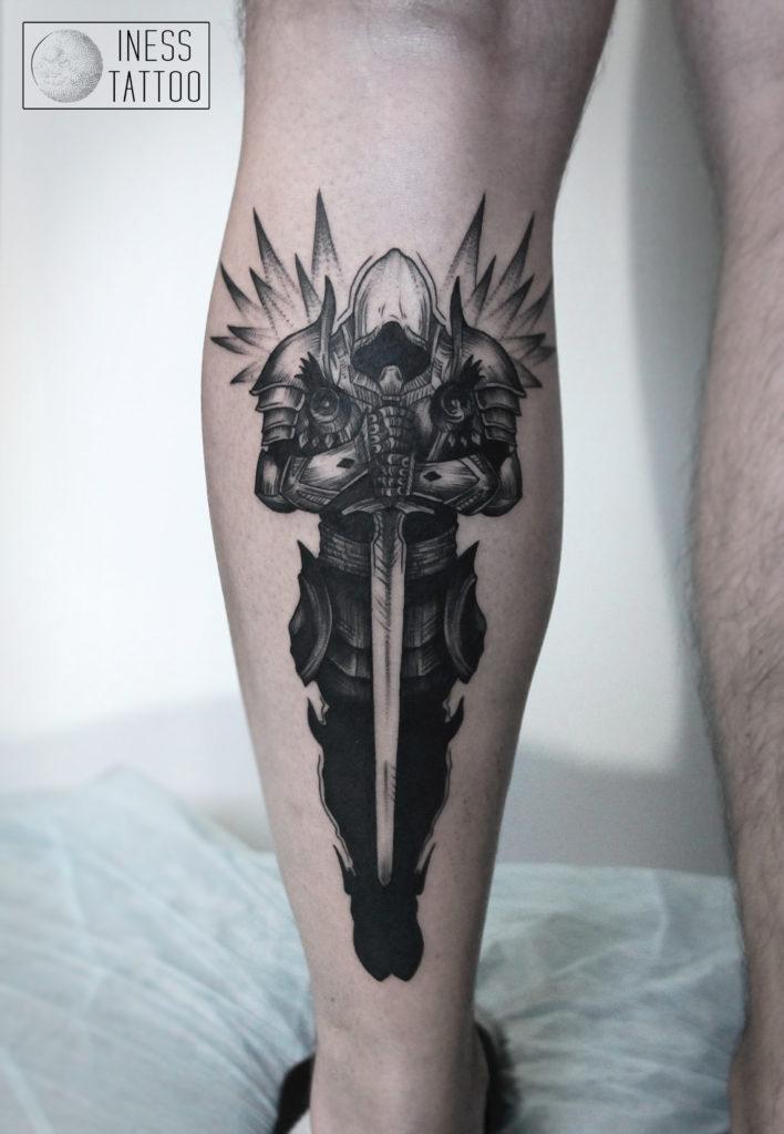 Художественная татуировка "Тираэль" по игре Diablo 3