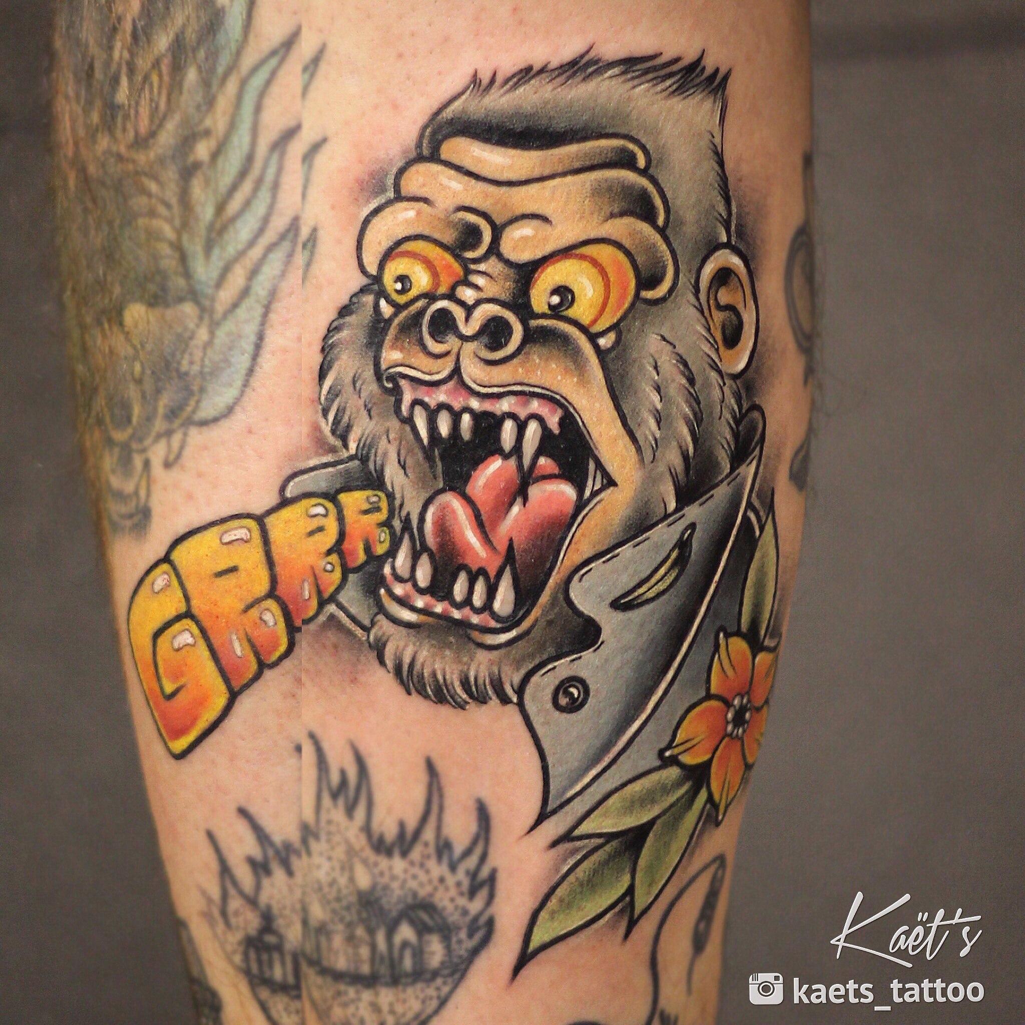 Художественная татуировка "Grrr..." от Ильи Берёзкина.