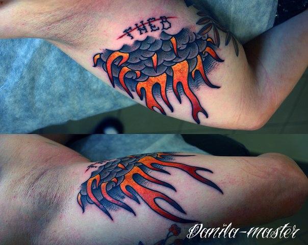 Татуировка на руке символизирующая Гнев