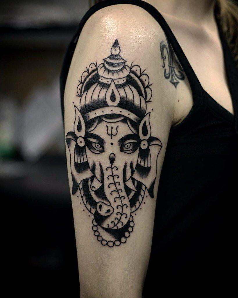 Художественная татуировка Ганеша